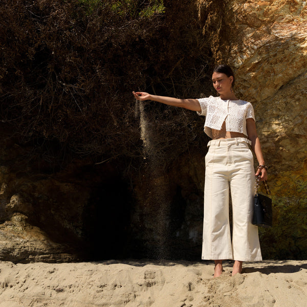 Effortlessly Chic White Linen Trousers