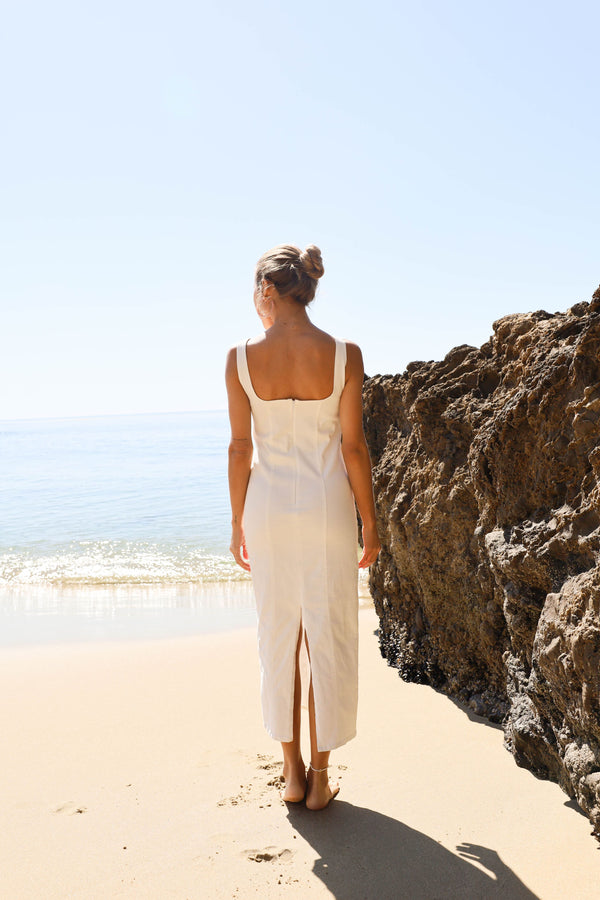 white denim summer dress