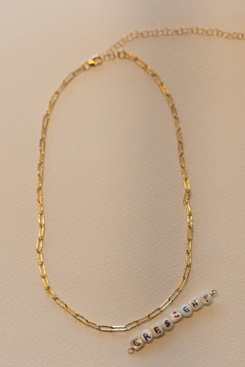 Crescent Charm Necklace - 14K GF