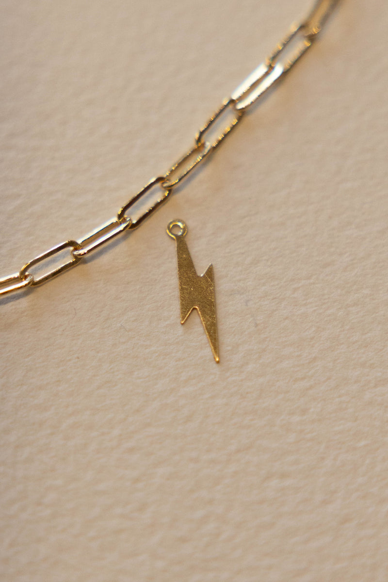 Flat Lightning Charm - 14K GF