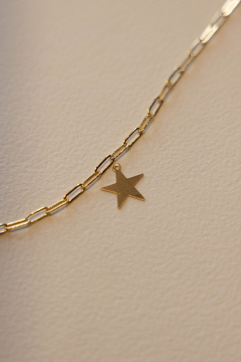 Flat Star Charm - 14K GF