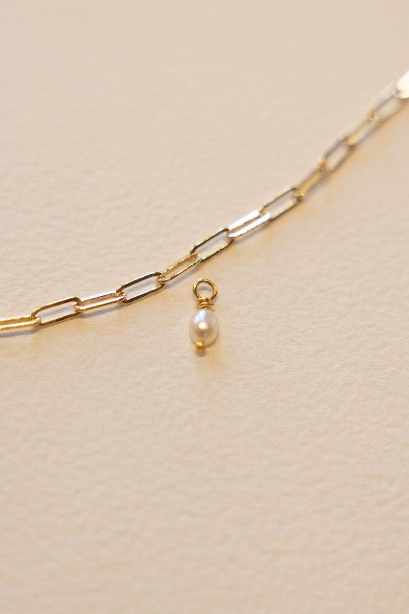 Baby Pearl Charm - 14K GF