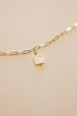 Shell Square Bead Charm - 14K GF