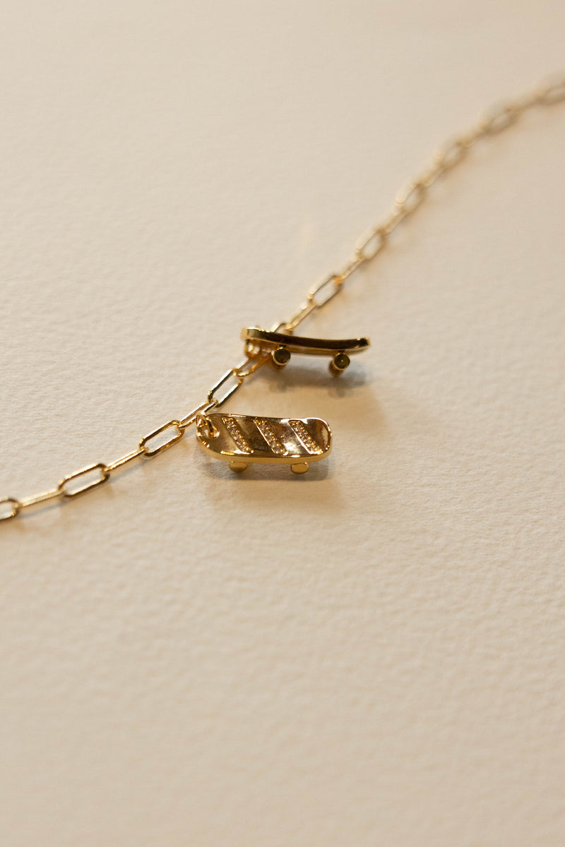 Skateboard Charm - 14K GF