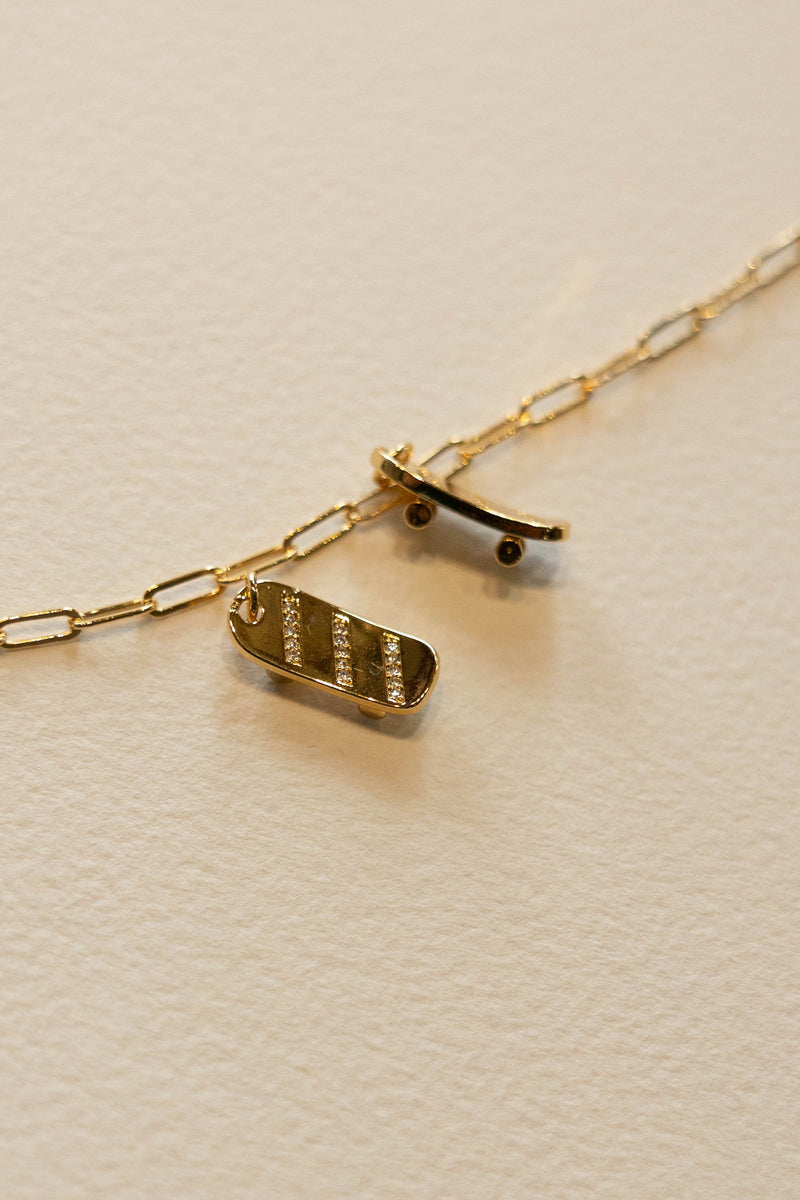 Skateboard Charm - 14K GF