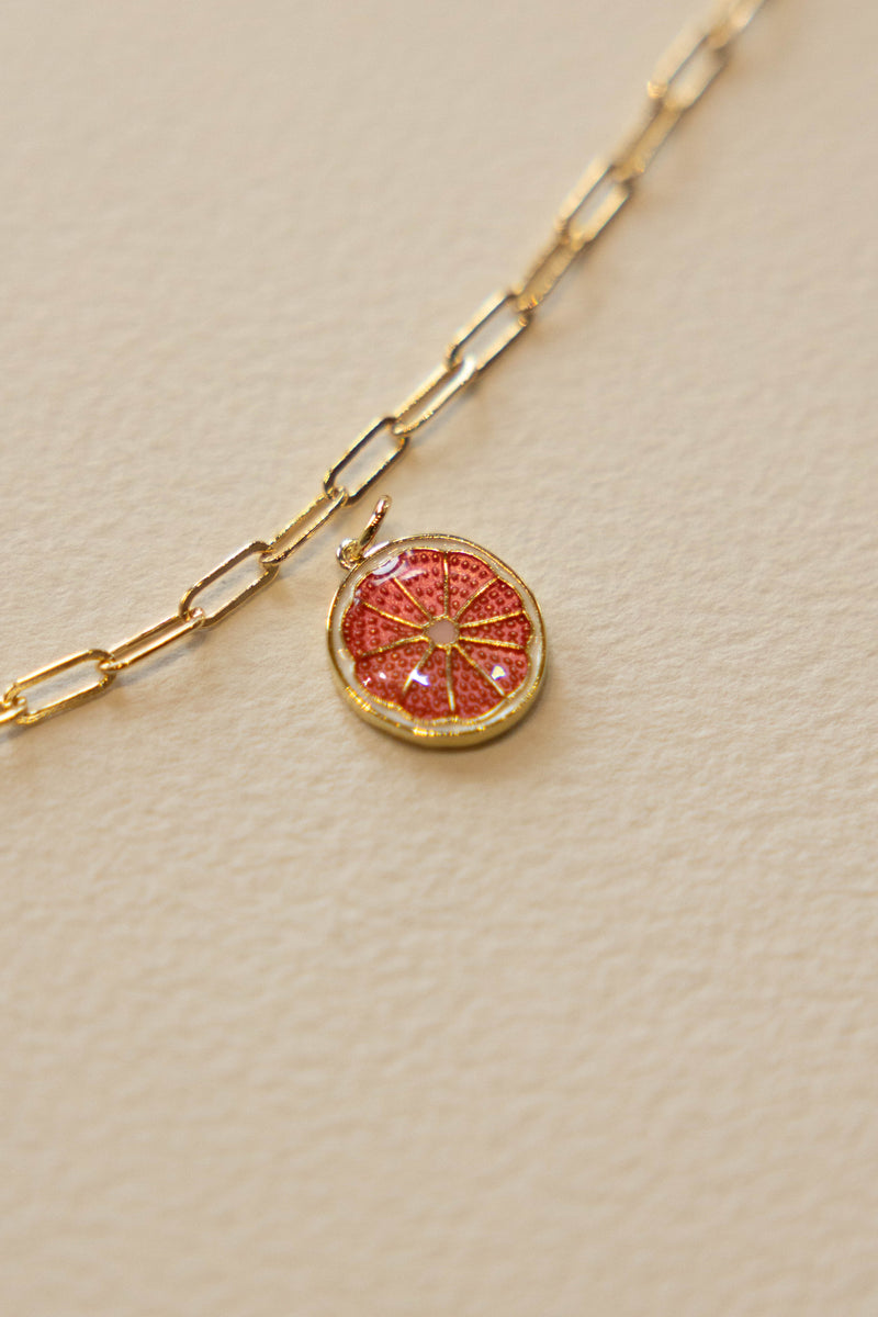 Grapefruit Slice Charm- 14K GF