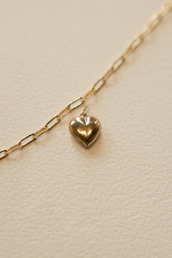 Puffy Heart Charm - 14K GF