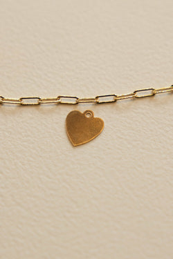 Flat Heart Charm - 14K GF