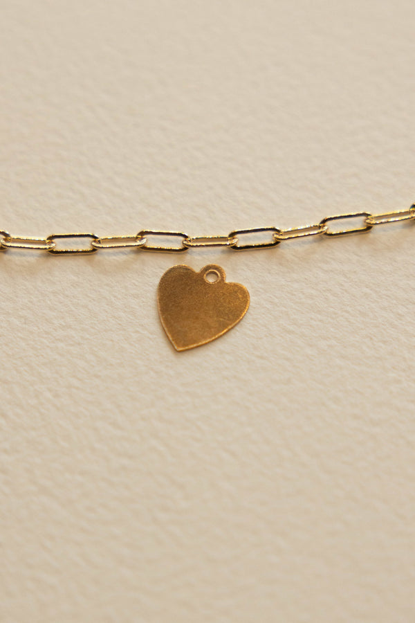 Flat Heart Charm - 14K GF