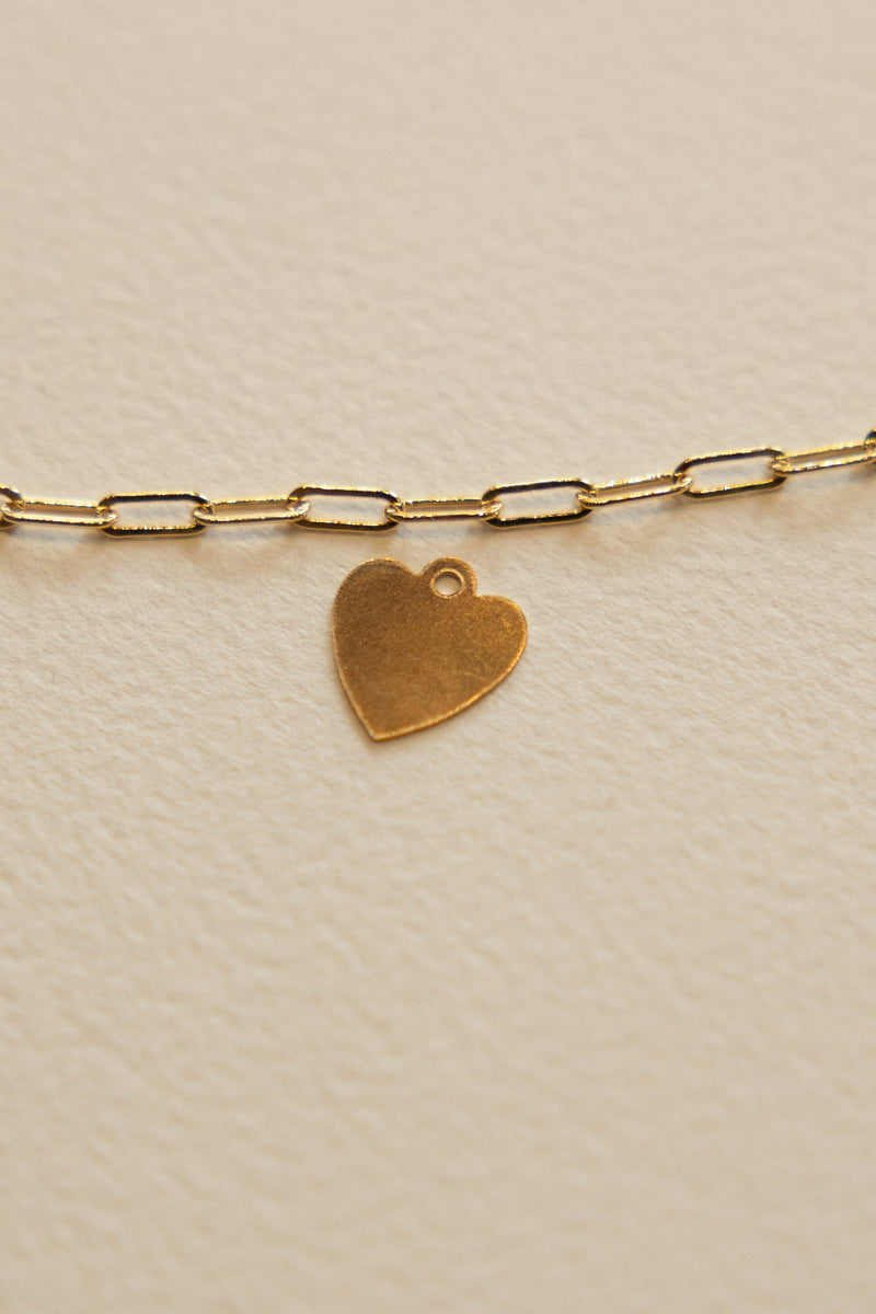 Flat Heart Charm - 14K GF