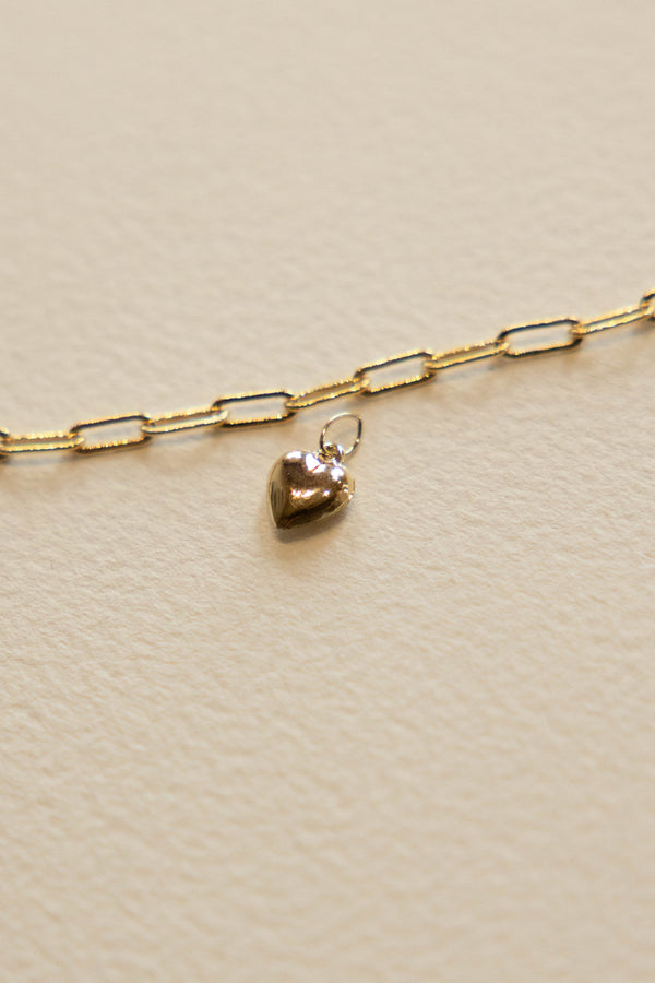 Large Puffy Heart Charm - 14k GF