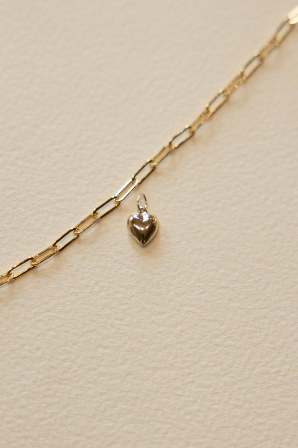 Large Puffy Heart Charm - 14k GF