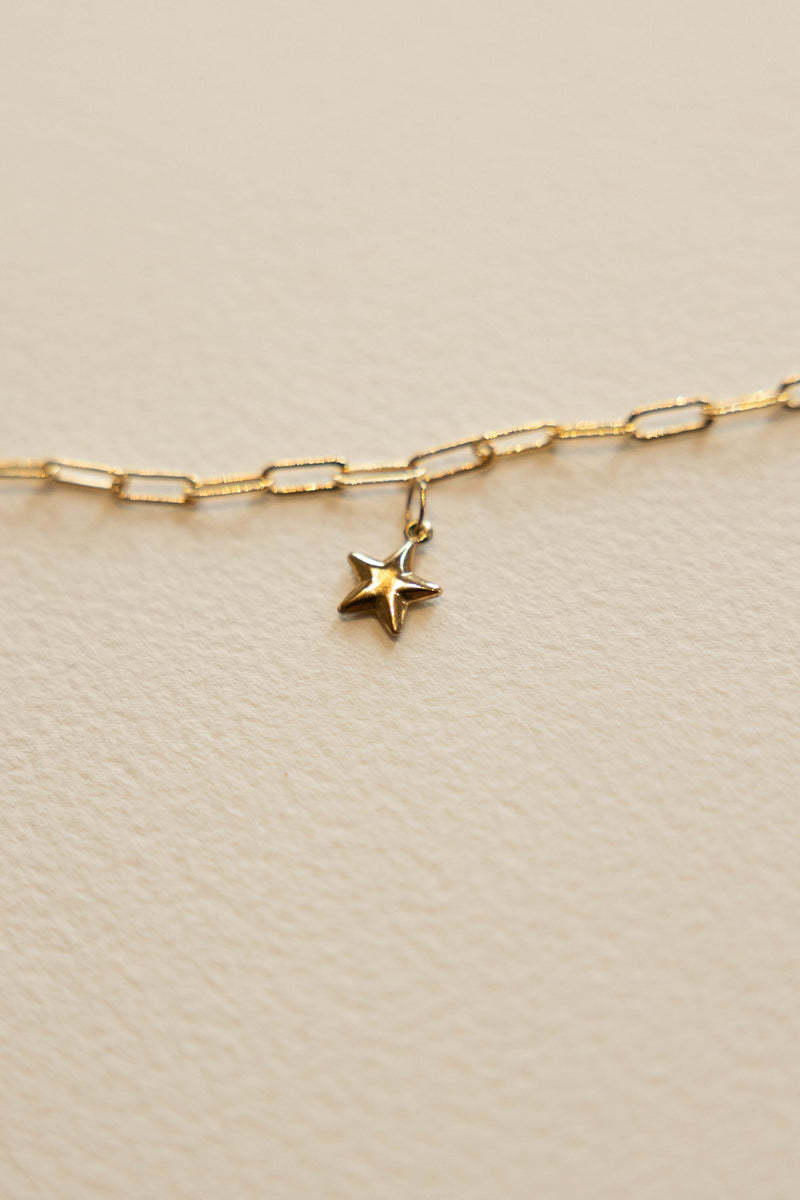 Puffy Star Charm - 14K GF