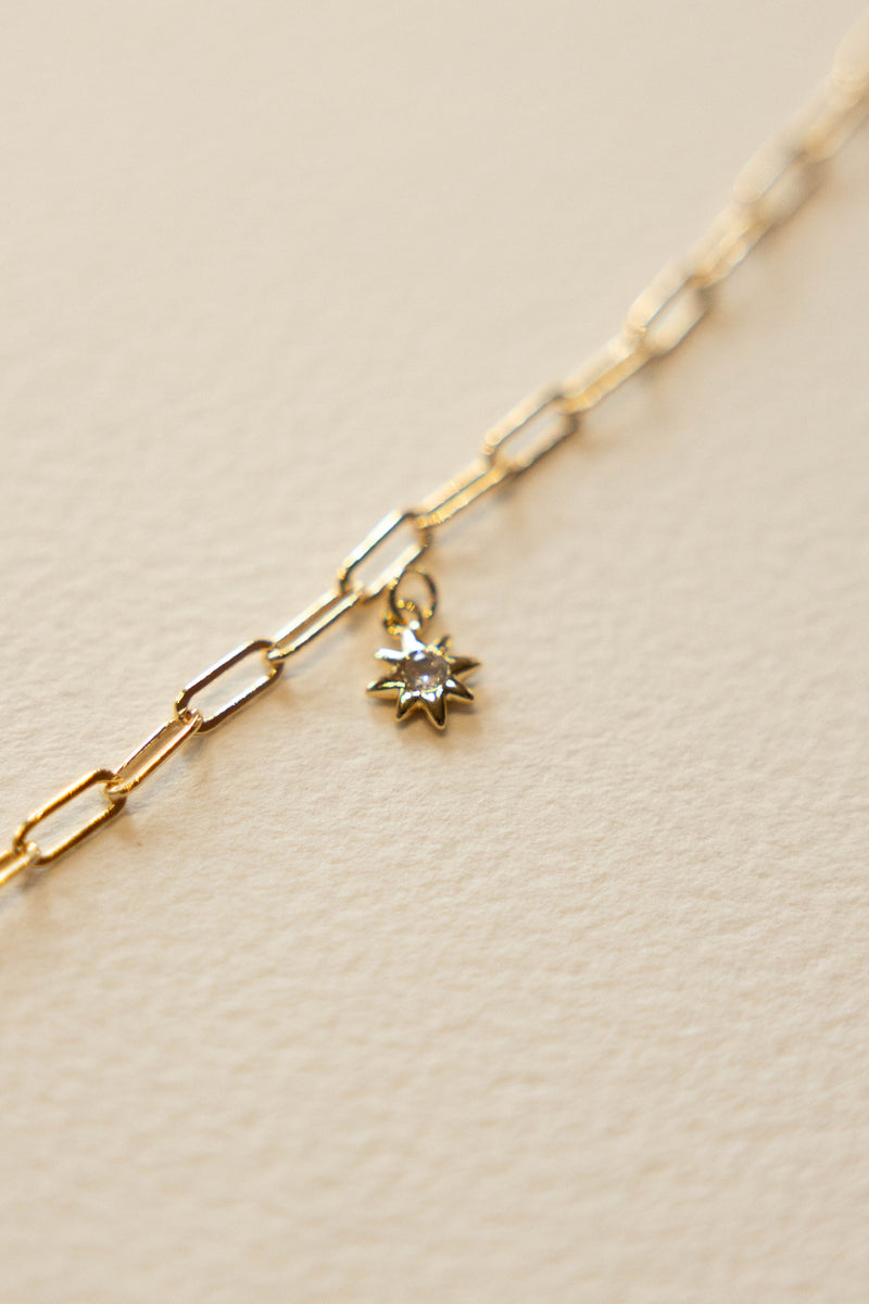 Star Burst Gem Charm - 14K GF