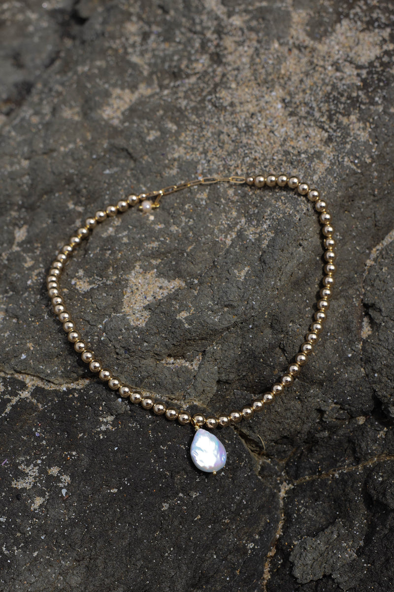 Baroque Pearl + Globe Bead Necklace