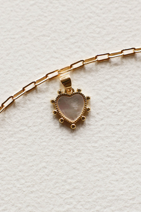 Bead Heart Charm- 14K GF