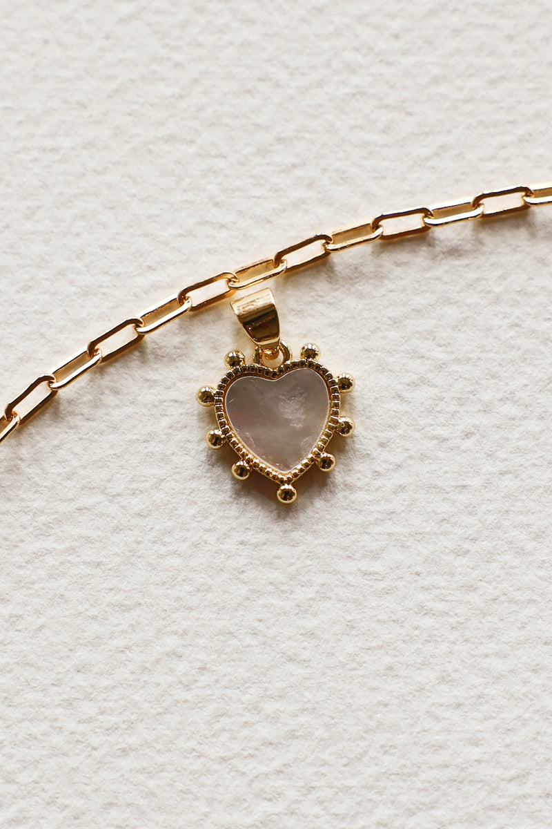 Bead Heart Charm- 14K GF