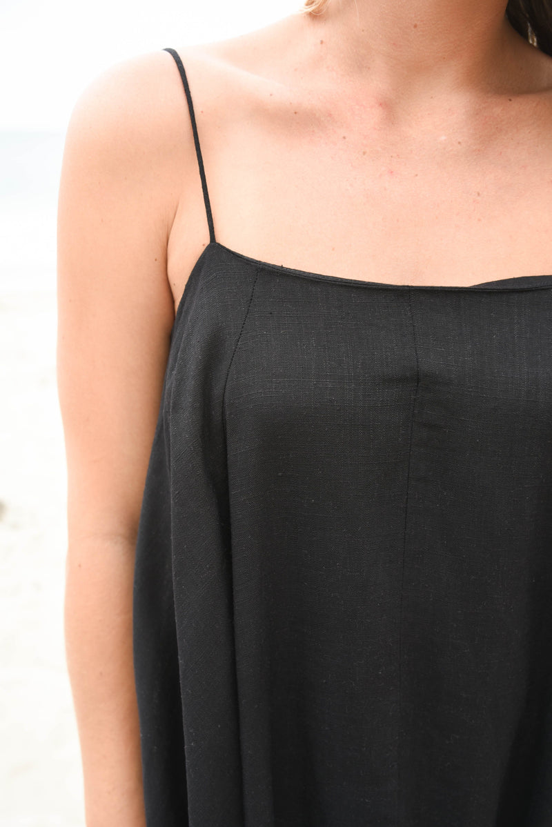 black dress strap details
