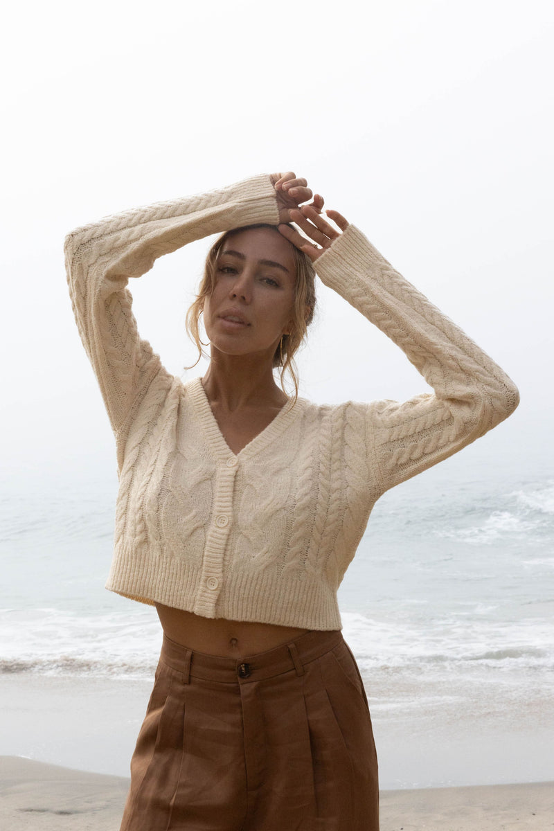 Maya Cropped Cardigan - Cream