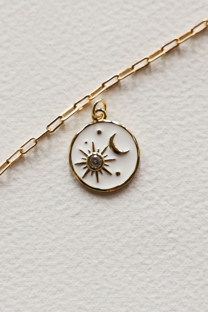 Celestial Sun Charm - 14K GF