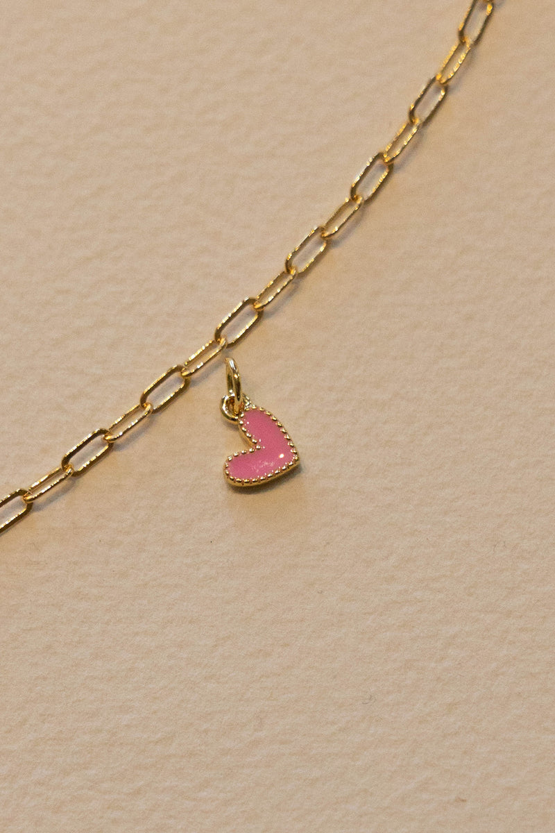 Mini Pink Heart Charm - GF