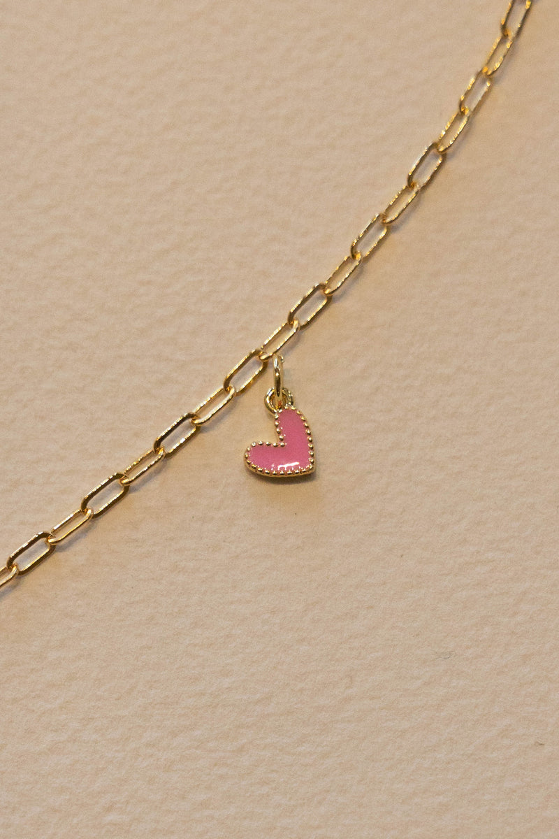 Mini Pink Heart Charm - GF