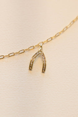 Wishbone Shimmer Charm- 14K GF