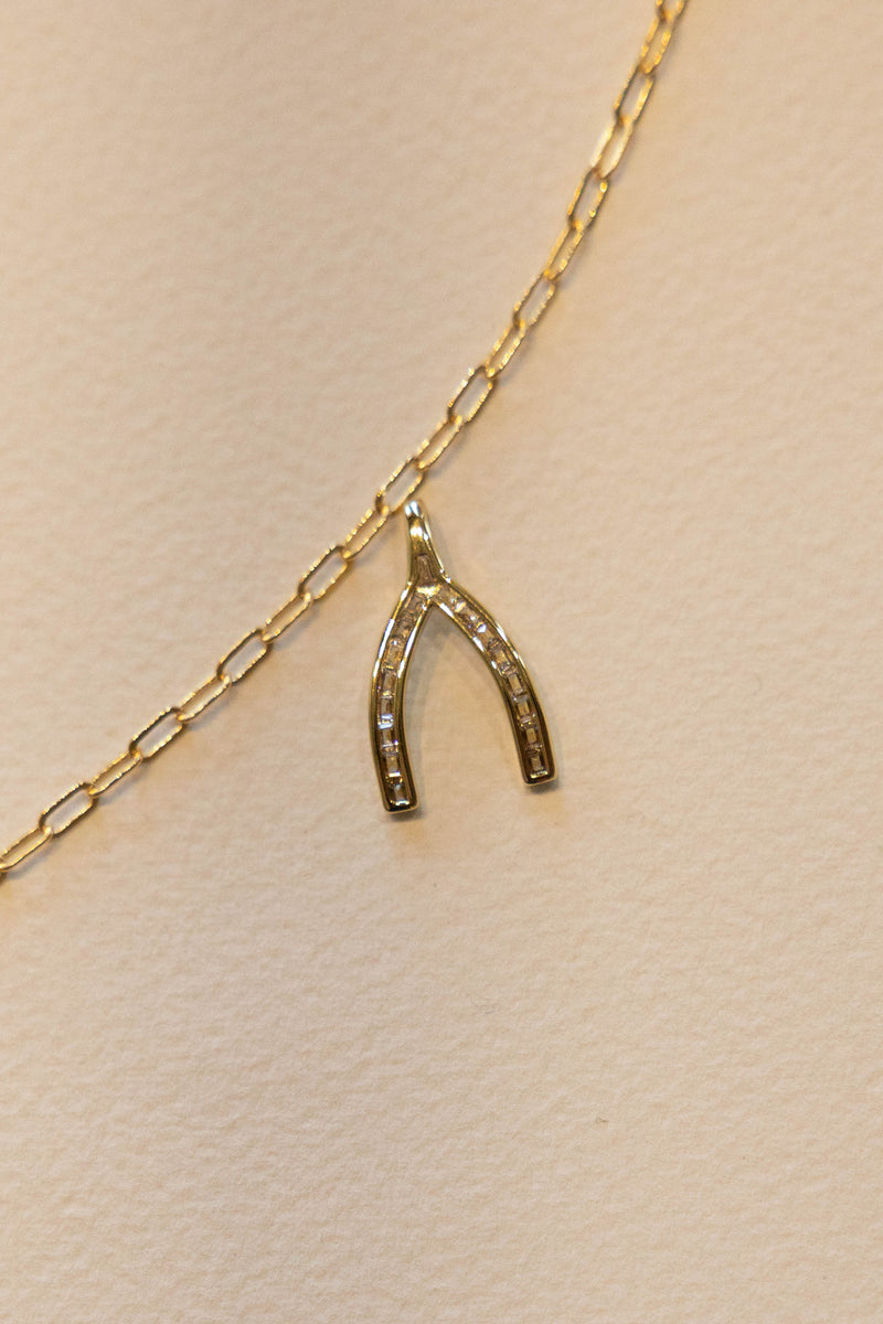 Wishbone Shimmer Charm- 14K GF