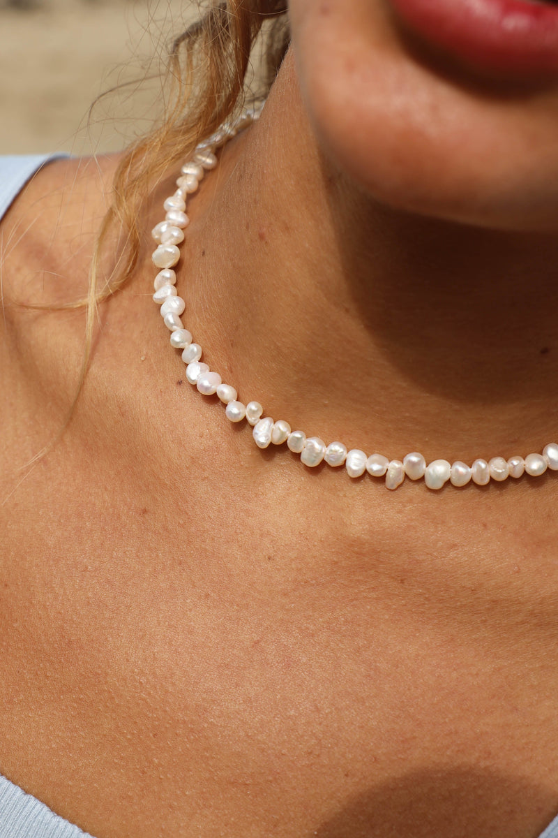 Dancing Freshwater Pearl Necklace - 14K GF