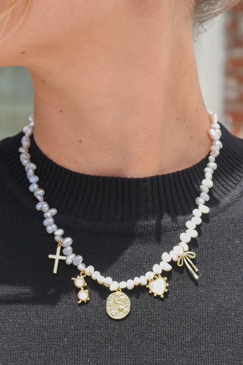 Dancing Freshwater Pearl Necklace - 14K GF