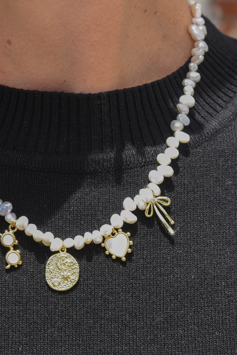Dancing Freshwater Pearl Necklace - 14K GF