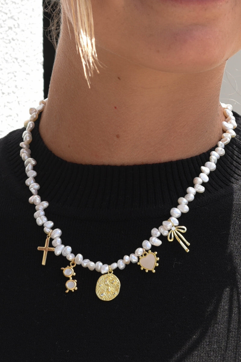 Dancing Freshwater Pearl Necklace - 14K GF