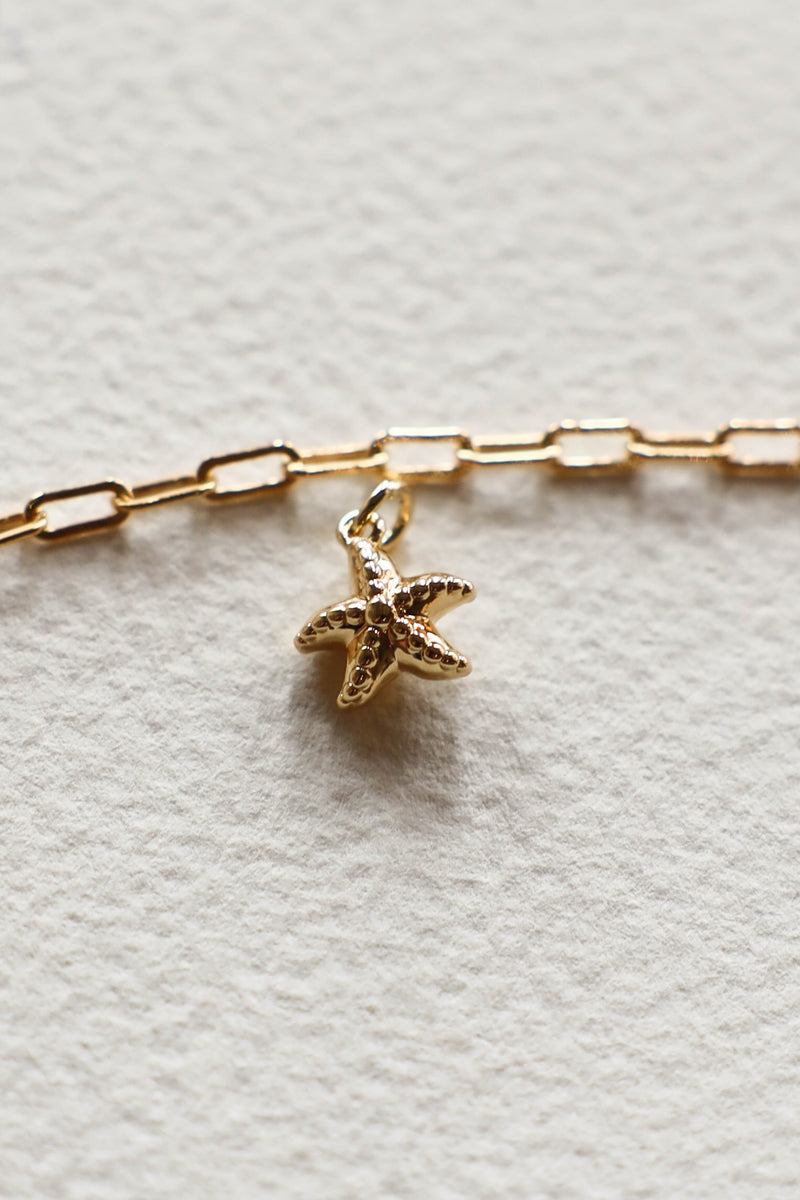 Dotted Starfish Charm - 14K GF