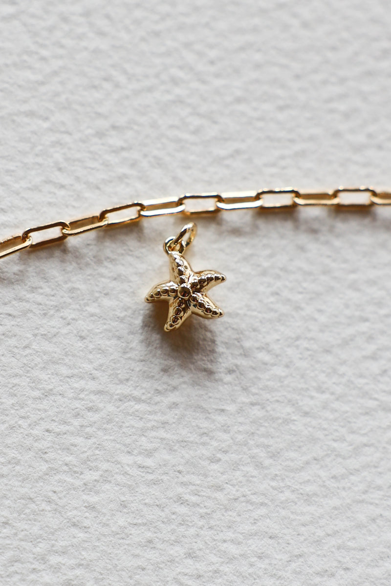 Dotted Starfish Charm - 14K GF