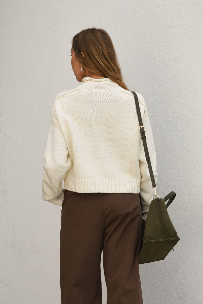 Lost Winds Mock Neck Sweater - Cream