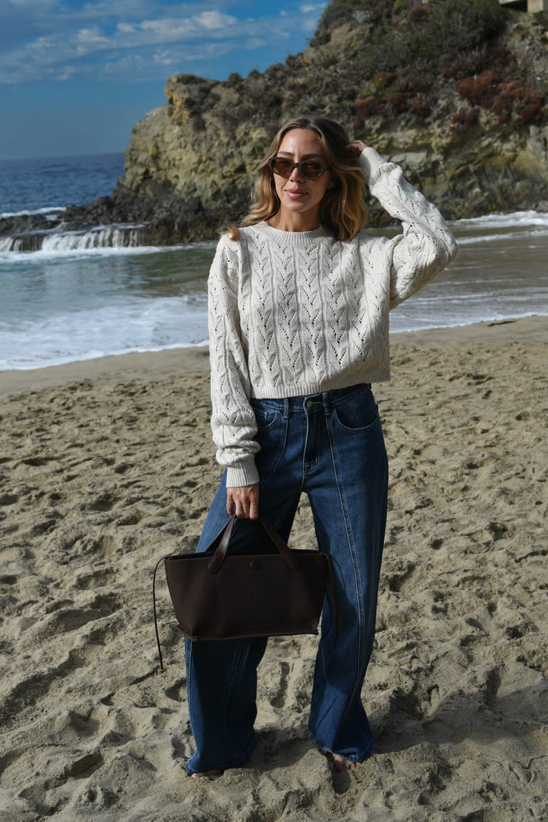 womens oatmeal cable knit sweater