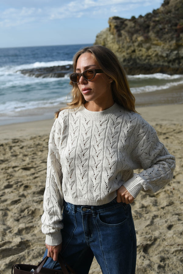 womens oatmeal cable knit sweater