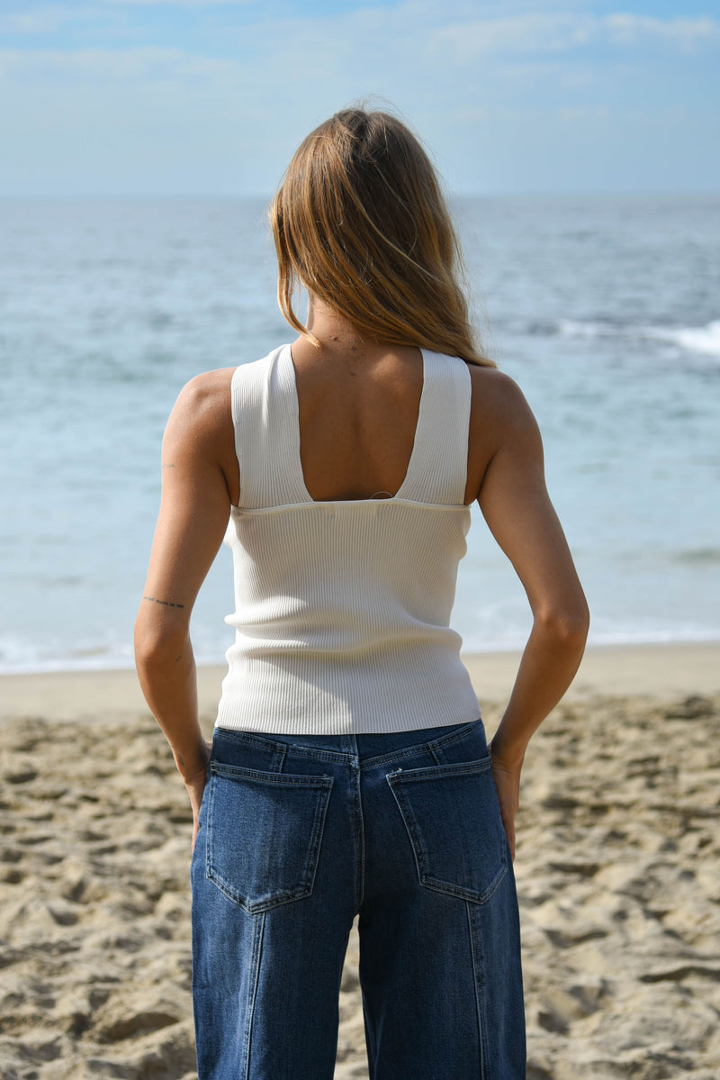 white modern metal button top