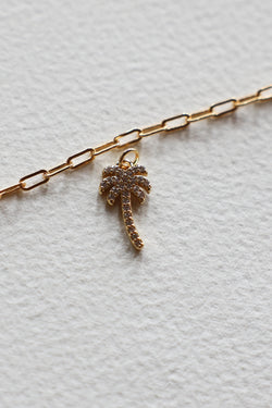 Palm Tree Gem Charm - 16K GF