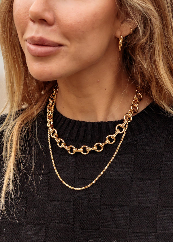 chunky gold plated chain necklace