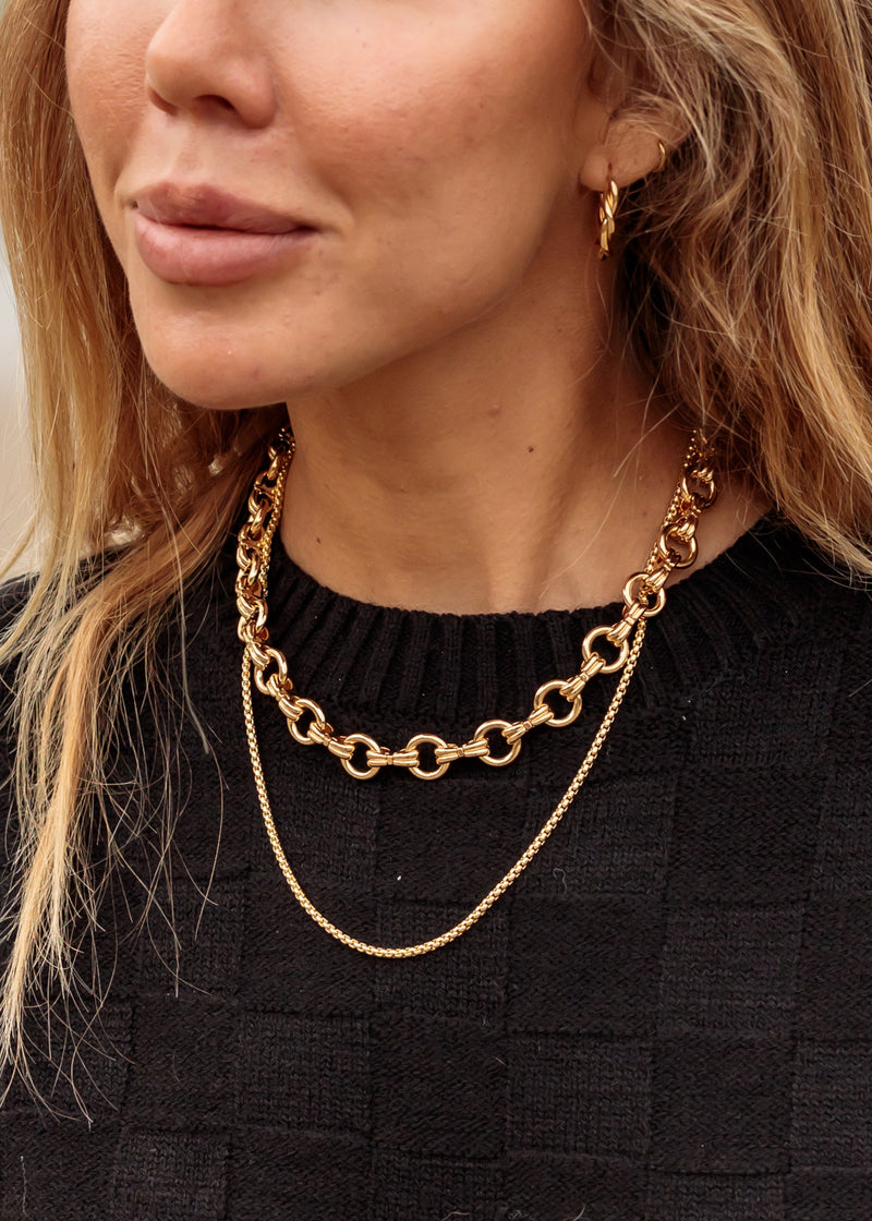 chunky gold plated chain necklace