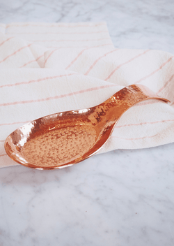 hammered copper spoon rest
