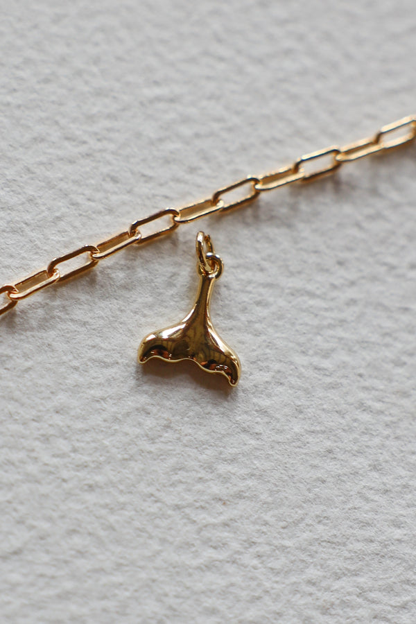 Whale Tail Charm Large- 14K GF