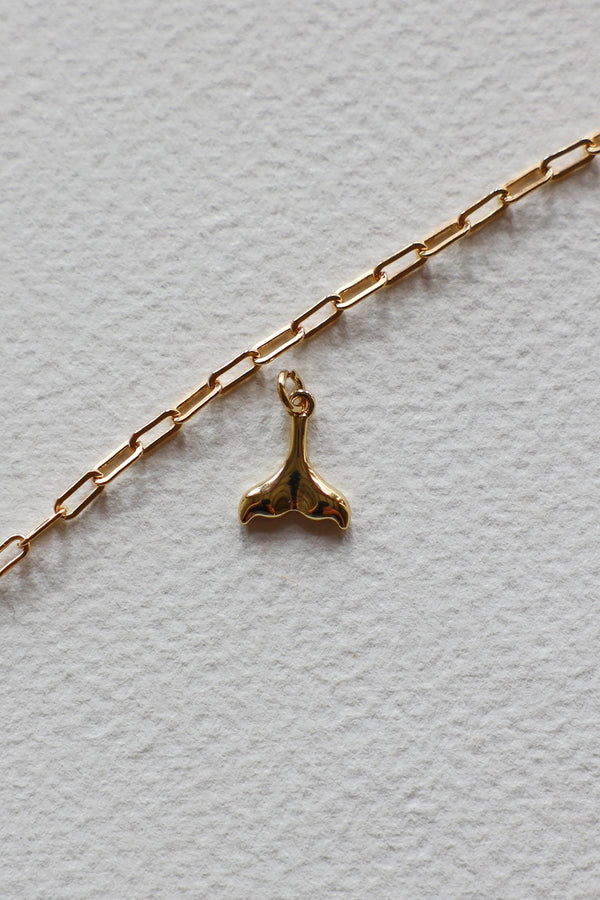 Whale Tail Charm Large- 14K GF