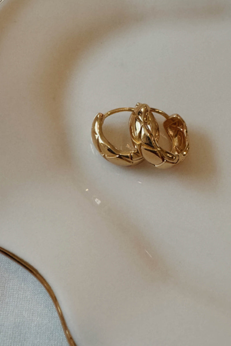 mini gold filled huggie