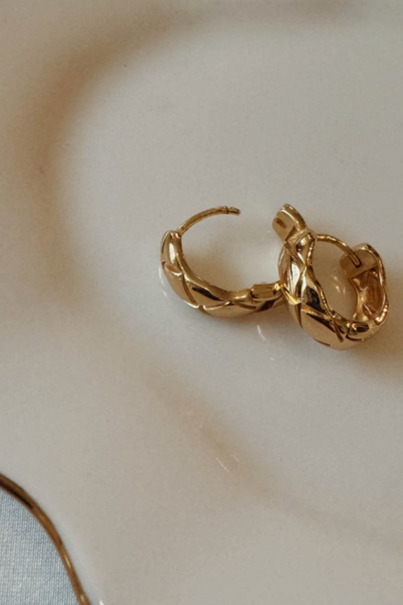 mini gold filled huggie