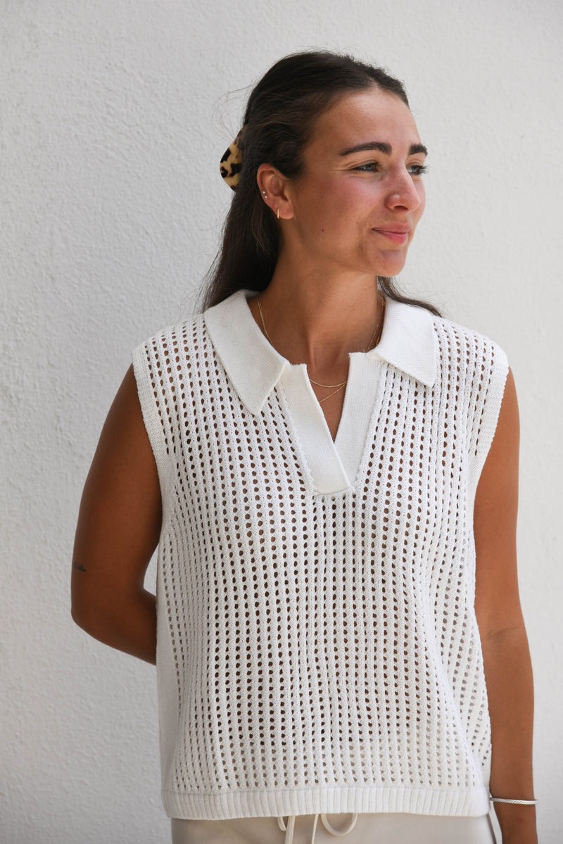 Kenny Knit Collared Top