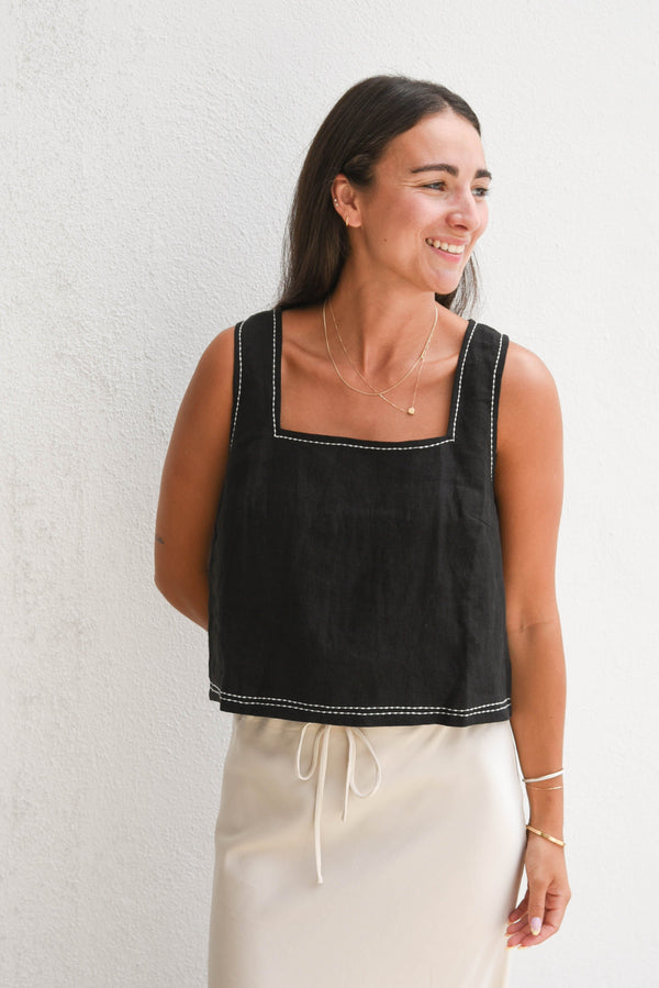 Tally Contrast Stitch Top