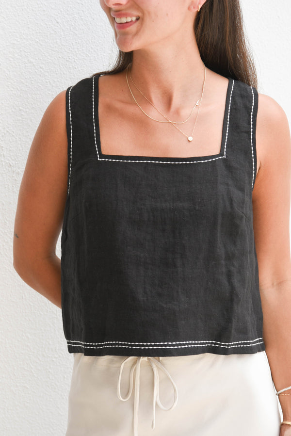 Tally Contrast Stitch Top