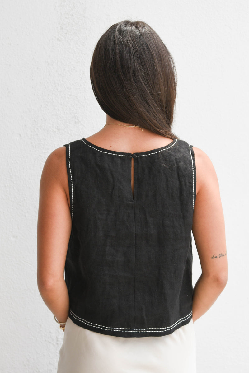 Tally Contrast Stitch Top